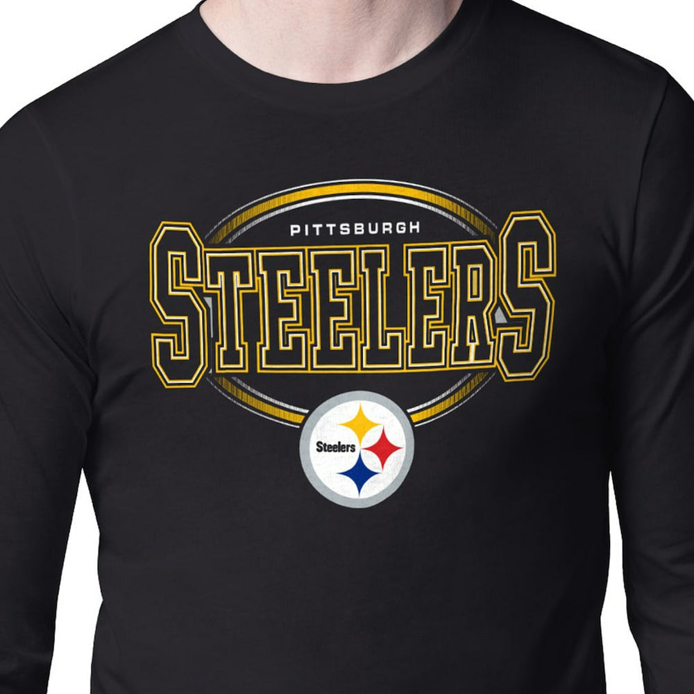 Pittsburgh Steelers Starter Team Track Graphic Long Sleeve T-Shirt - Black - NFL