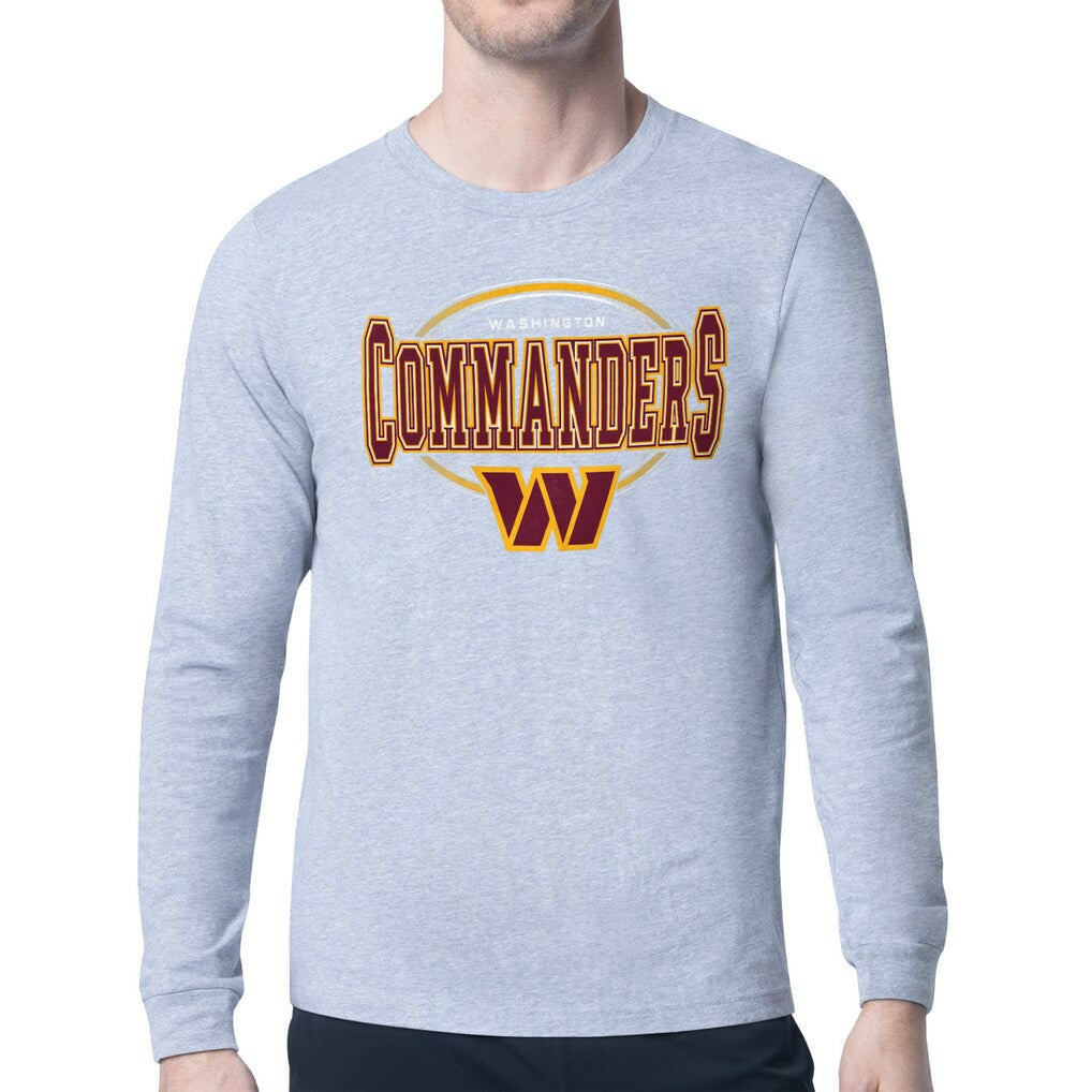 Washington Commanders Starter Team Track Graphic Long Sleeve T-Shirt - Heather Gray - NFL
