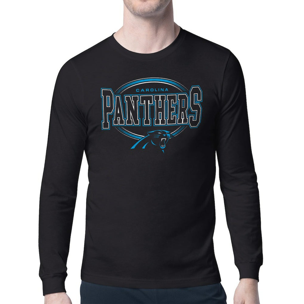 Carolina Panthers Starter Team Track Graphic Long Sleeve T-Shirt - Black - NFL