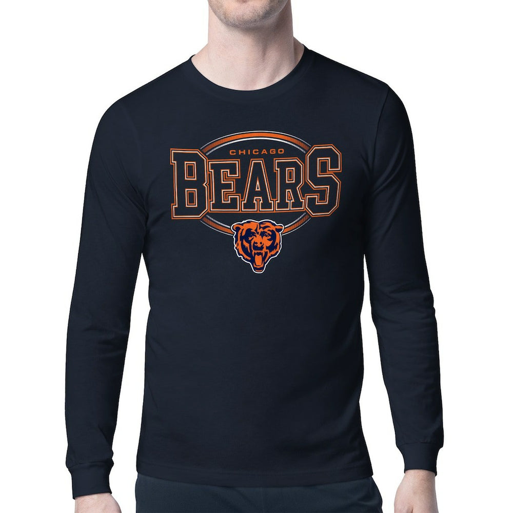 Chicago Bears Starter Team Track Graphic Long Sleeve T-Shirt - Navy - NFL