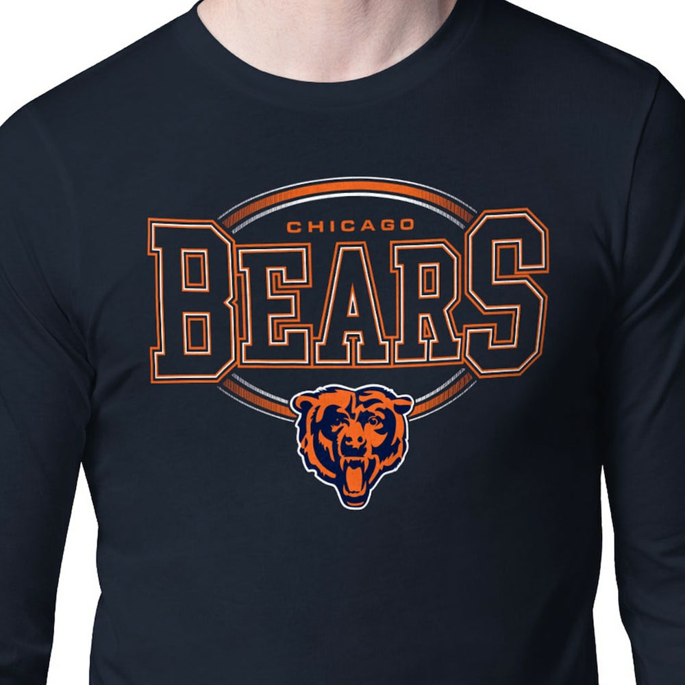 Chicago Bears Starter Team Track Graphic Long Sleeve T-Shirt - Navy - NFL