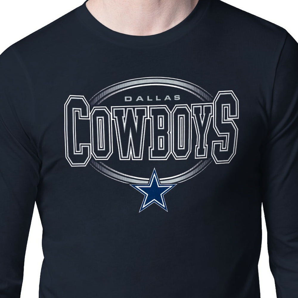 Dallas Cowboys Starter Team Track Graphic Long Sleeve T-Shirt - Navy - NFL