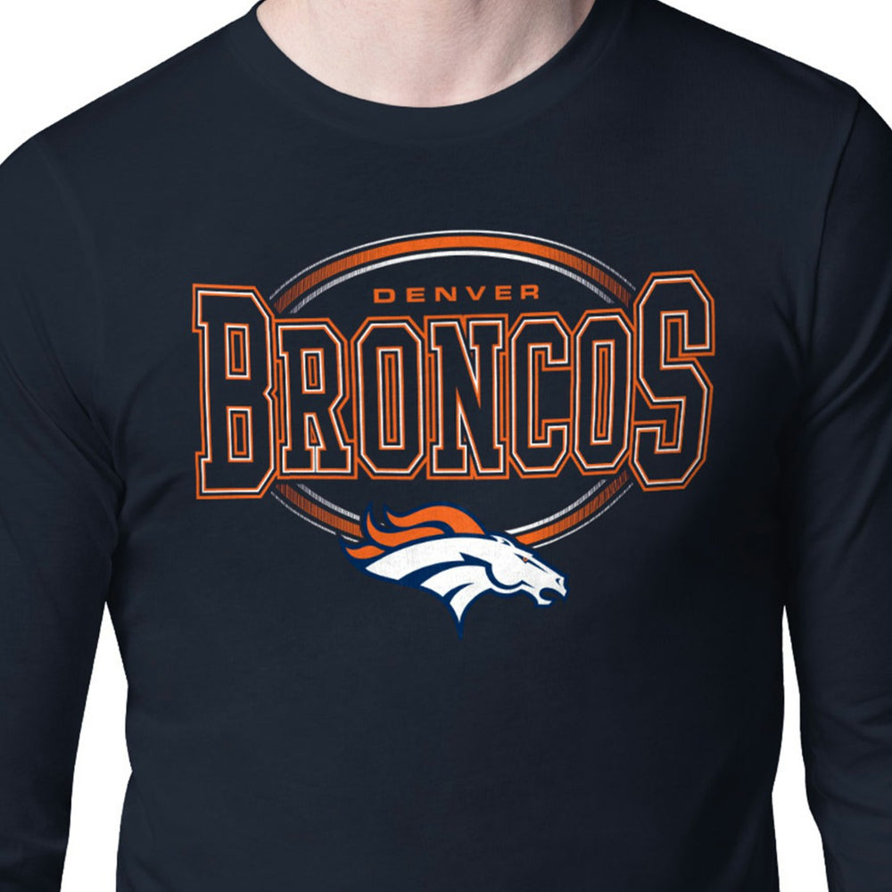 Denver Broncos Starter Team Track Graphic Long Sleeve T-Shirt - Navy - NFL