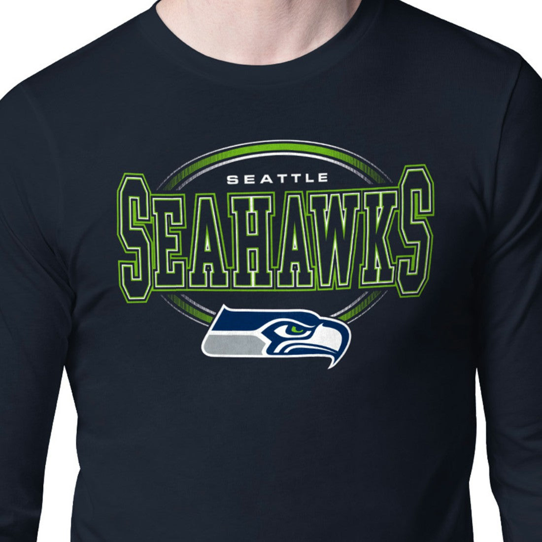 Seattle Seahawks Starter Team Track Graphic Long Sleeve T-Shirt - College Navy - NFL