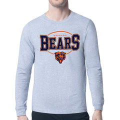 Chicago Bears Starter Team Track Graphic Long Sleeve T-Shirt - Heather Gray - NFL