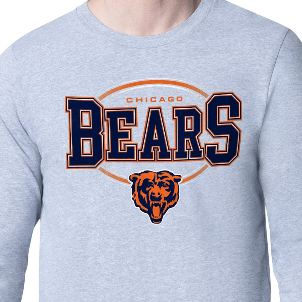 Chicago Bears Starter Team Track Graphic Long Sleeve T-Shirt - Heather Gray - NFL