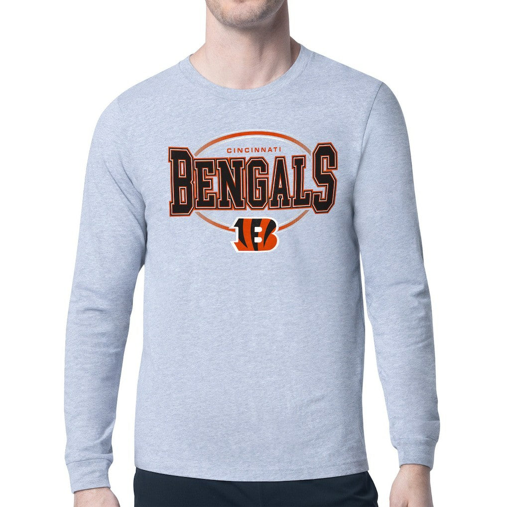 Cincinnati Bengals Starter Team Track Graphic Long Sleeve T-Shirt - Heather Gray - NFL