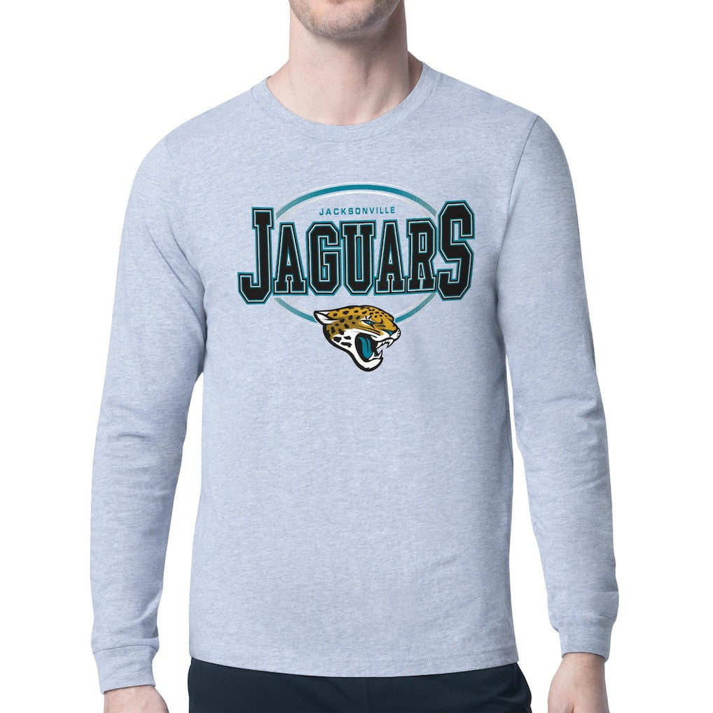 Jacksonville Jaguars Starter Team Track Graphic Long Sleeve T-Shirt - Heather Gray - NFL
