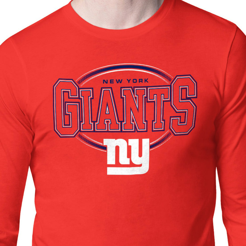 New York Giants Starter Team Track Graphic Long Sleeve T-Shirt - Red - NFL