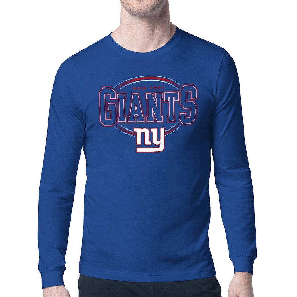 New York Giants Starter Team Track Graphic Long Sleeve T-Shirt - Royal - NFL