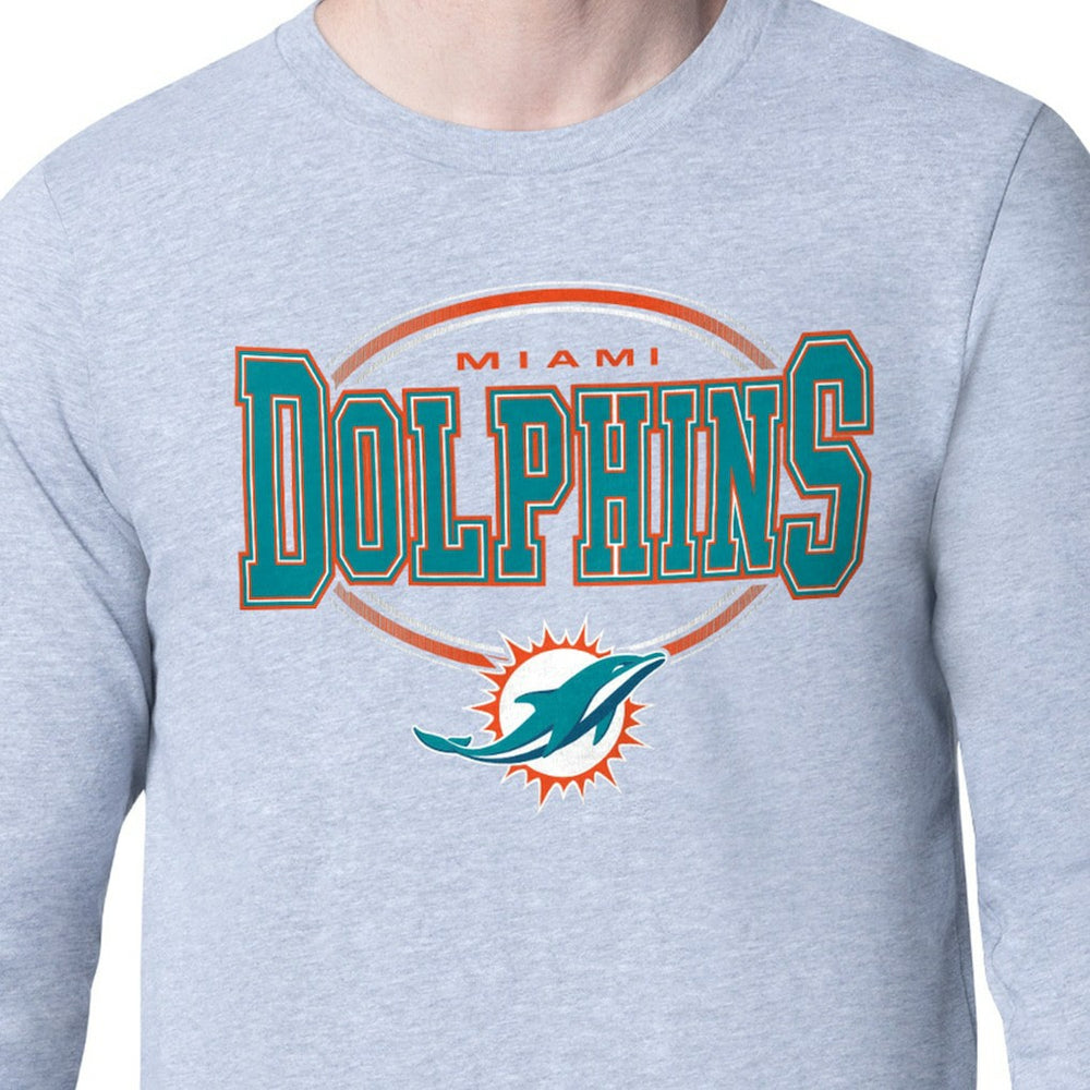 Miami Dolphins Starter Team Track Graphic Long Sleeve T-Shirt - Gray - NFL