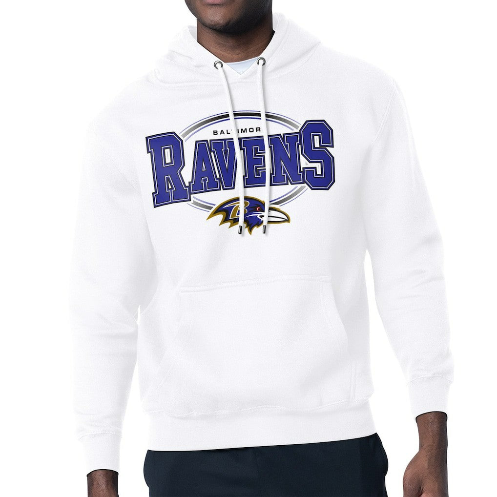 Baltimore Ravens Starter Team Track Graphic Pullover Hoodie - White - NFL