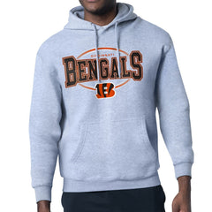 Cincinnati Bengals Starter Team Track Graphic Pullover Hoodie - Heather Gray - NFL