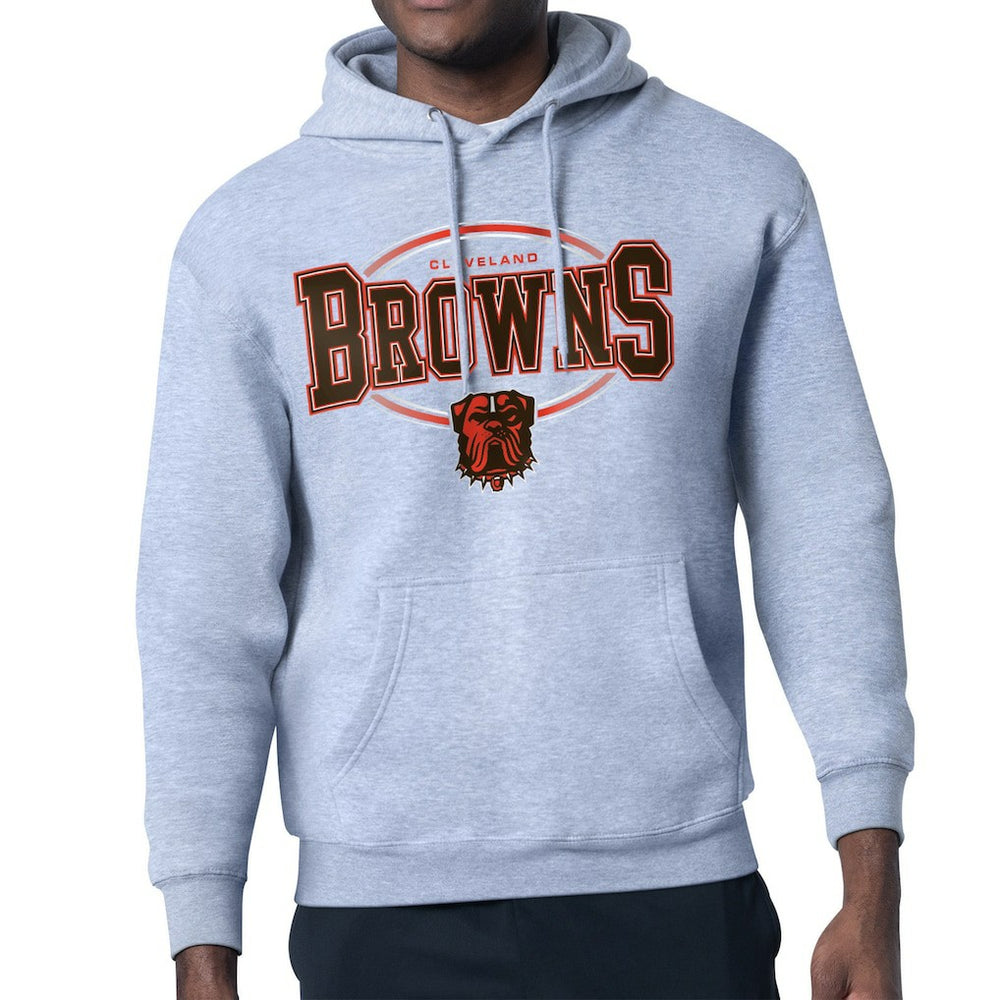 Cleveland Browns Starter Team Track Graphic Pullover Hoodie - Heather Gray - NFL