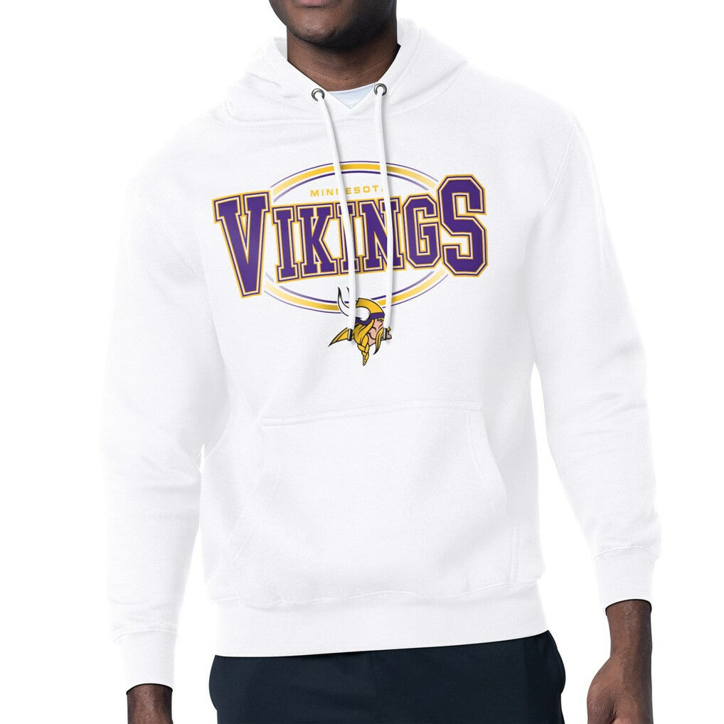 Minnesota Vikings Starter Team Track Graphic Pullover Hoodie - White - NFL
