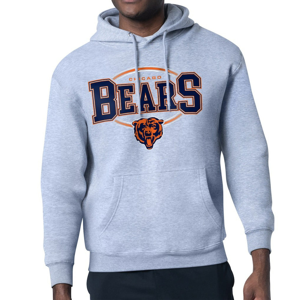 Chicago Bears Starter Team Track Graphic Pullover Hoodie - Heather Gray - NFL