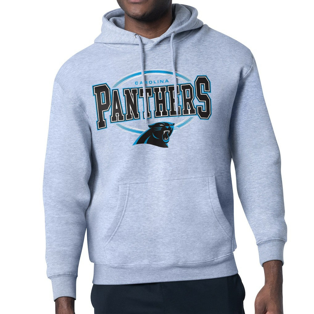Carolina Panthers Starter Team Track Graphic Pullover Hoodie - Heather Gray - NFL