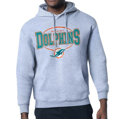 Miami Dolphins Starter Team Track Graphic Pullover Hoodie - Heather Gray - NFL