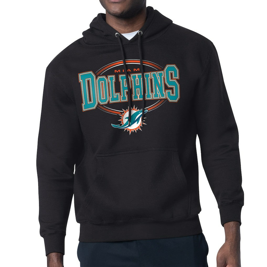 Miami Dolphins Starter Team Track Graphic Pullover Hoodie - Black - NFL