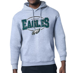 Philadelphia Eagles Starter Team Track Graphic Pullover Hoodie - Heather Gray - NFL