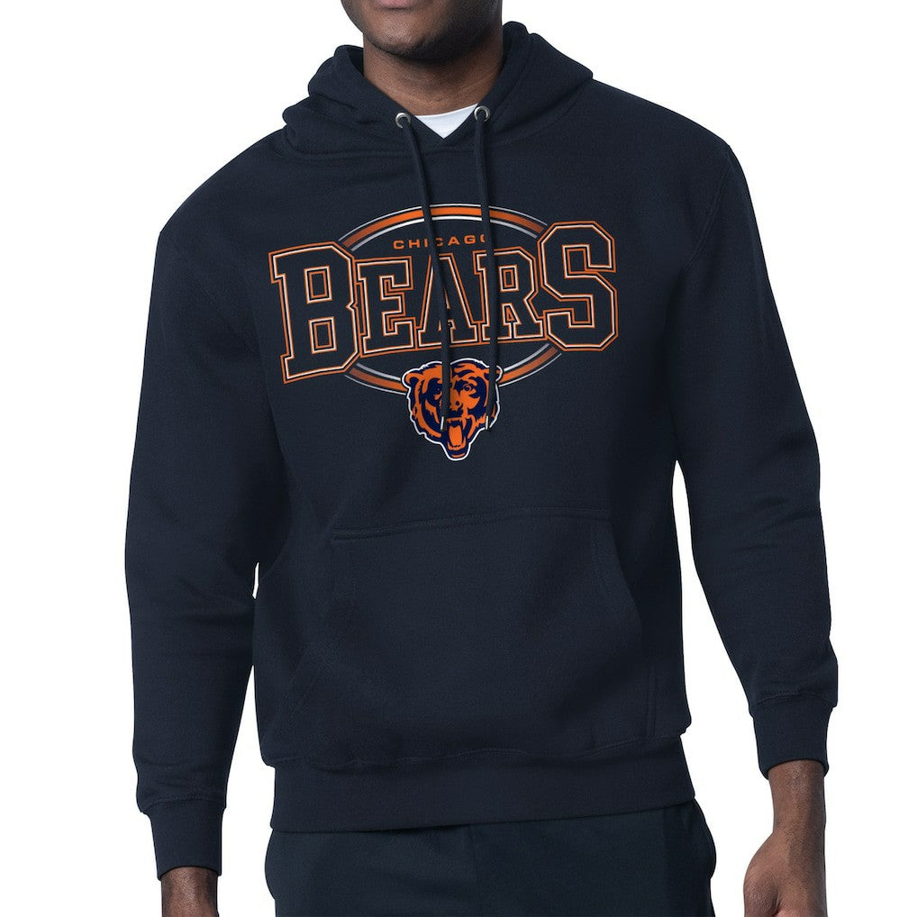 Chicago Bears Starter Team Track Graphic Pullover Hoodie - Navy - NFL
