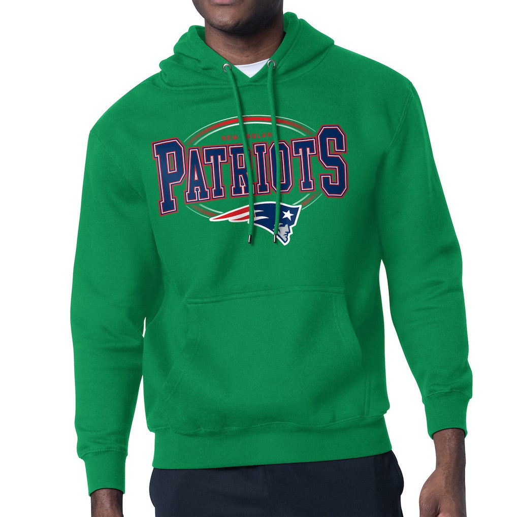 New England Patriots Starter Team Track Graphic Pullover Hoodie - Kelly Green - NFL