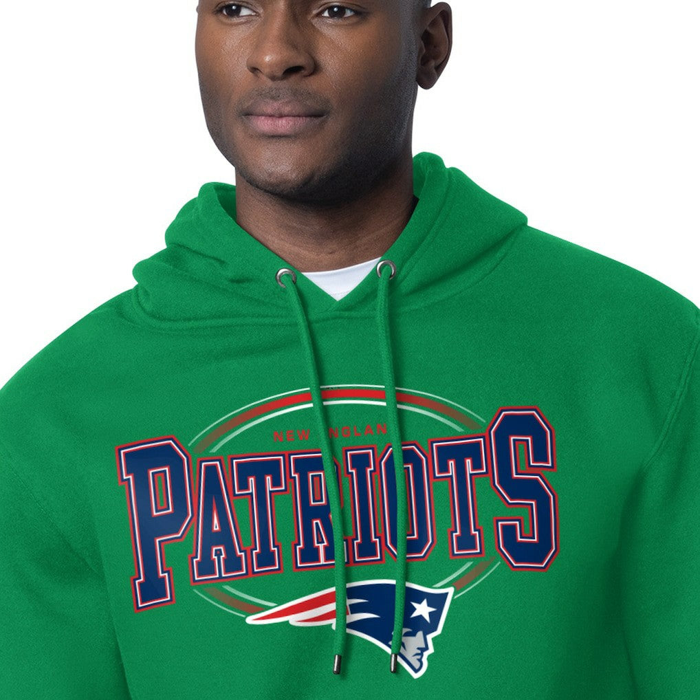 New England Patriots Starter Team Track Graphic Pullover Hoodie - Kelly Green - NFL