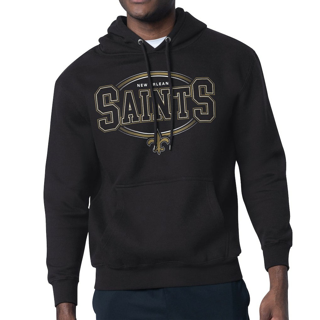 New Orleans Saints Starter Team Track Graphic Pullover Hoodie - Black - NFL