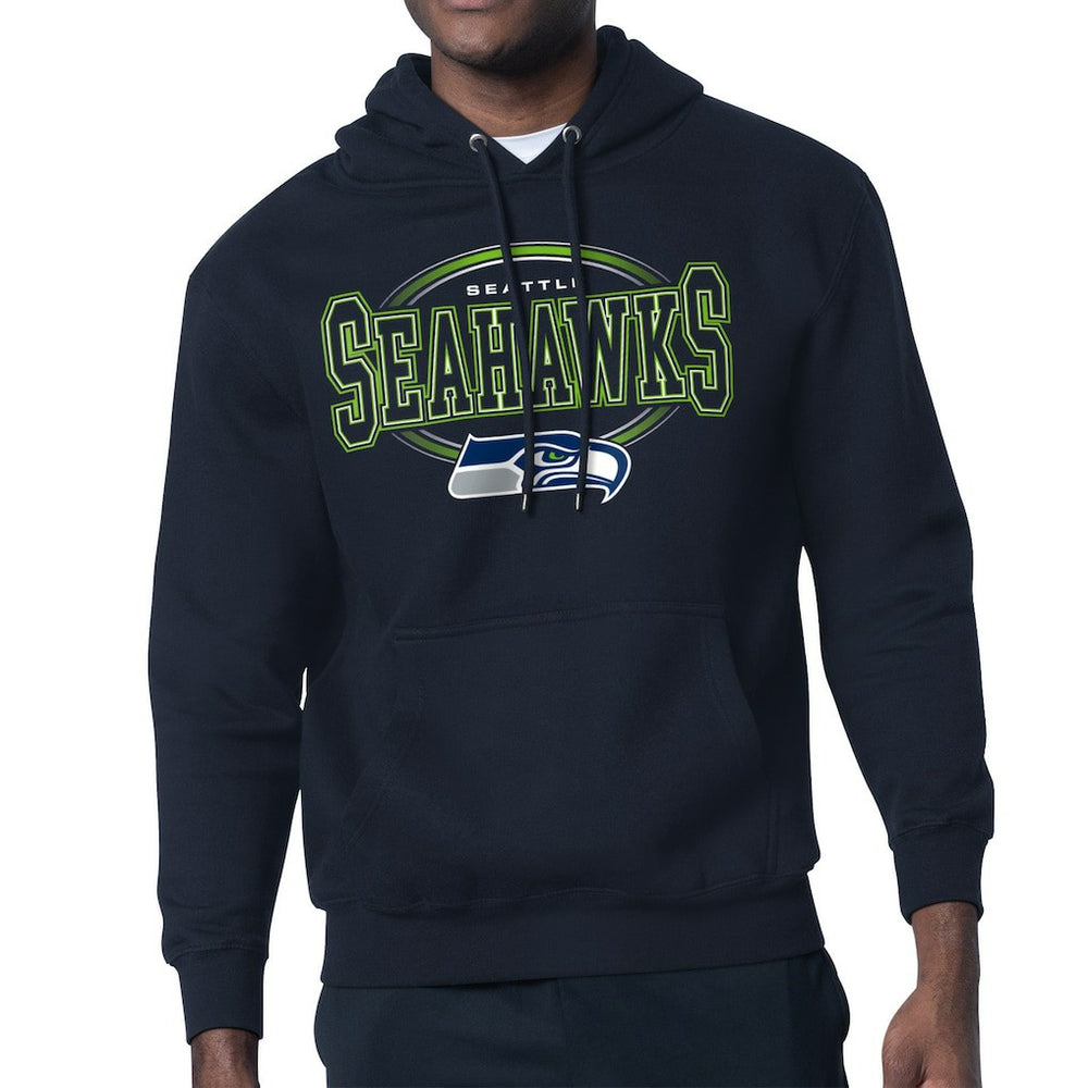 Seattle Seahawks Starter Team Track Graphic Pullover Hoodie - College Navy - NFL