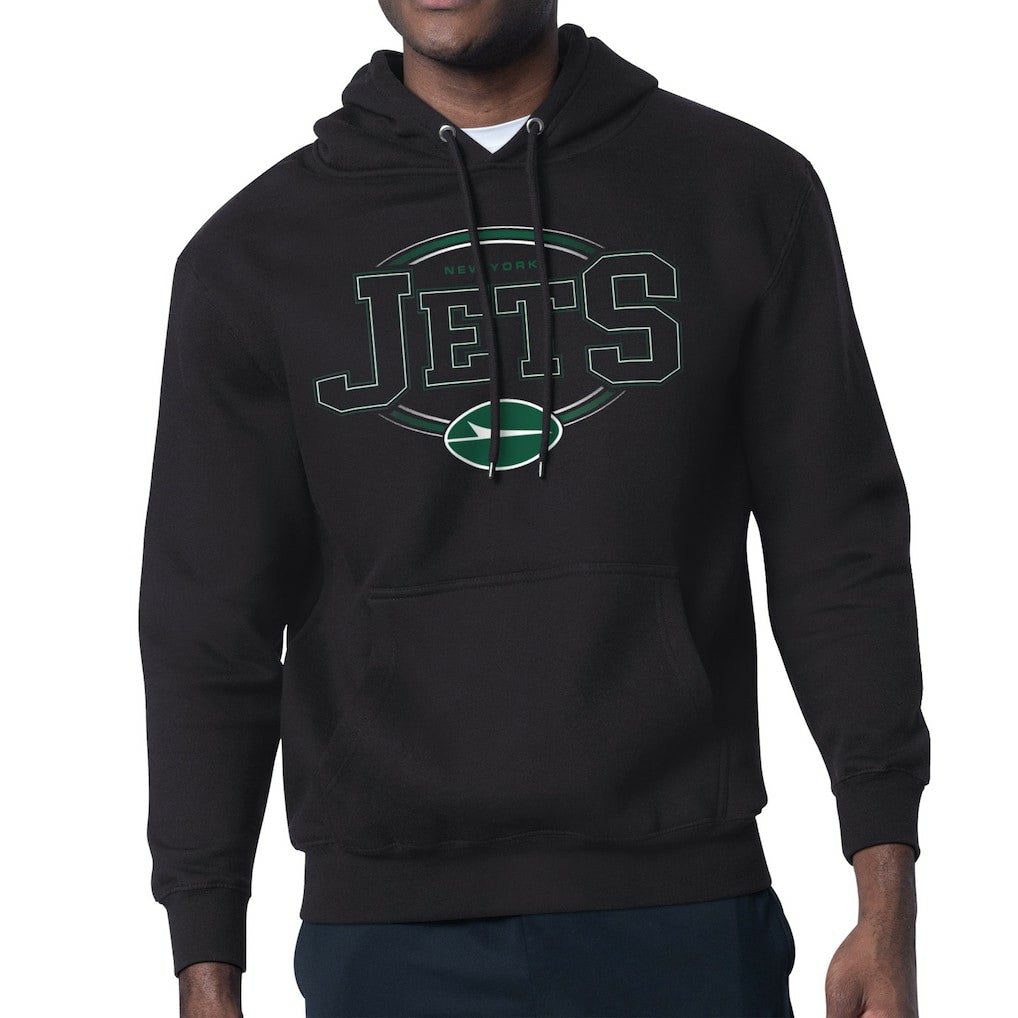 New York Jets Starter Team Track Graphic Pullover Hoodie - Black - NFL