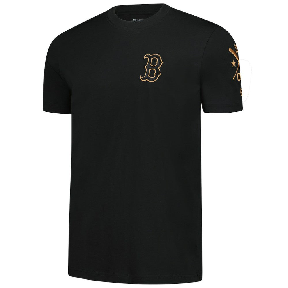 Boston Red Sox New Era Bronze Logo with Cross Bats Established T-Shirt Sale