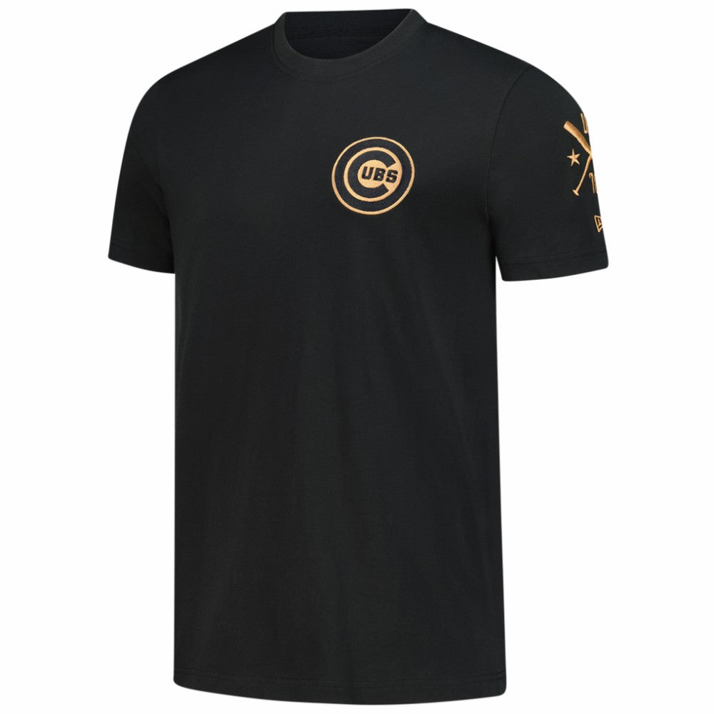 Chicago Cubs New Era Bronze Logo with Cross Bats Established T-Shirt Near Me