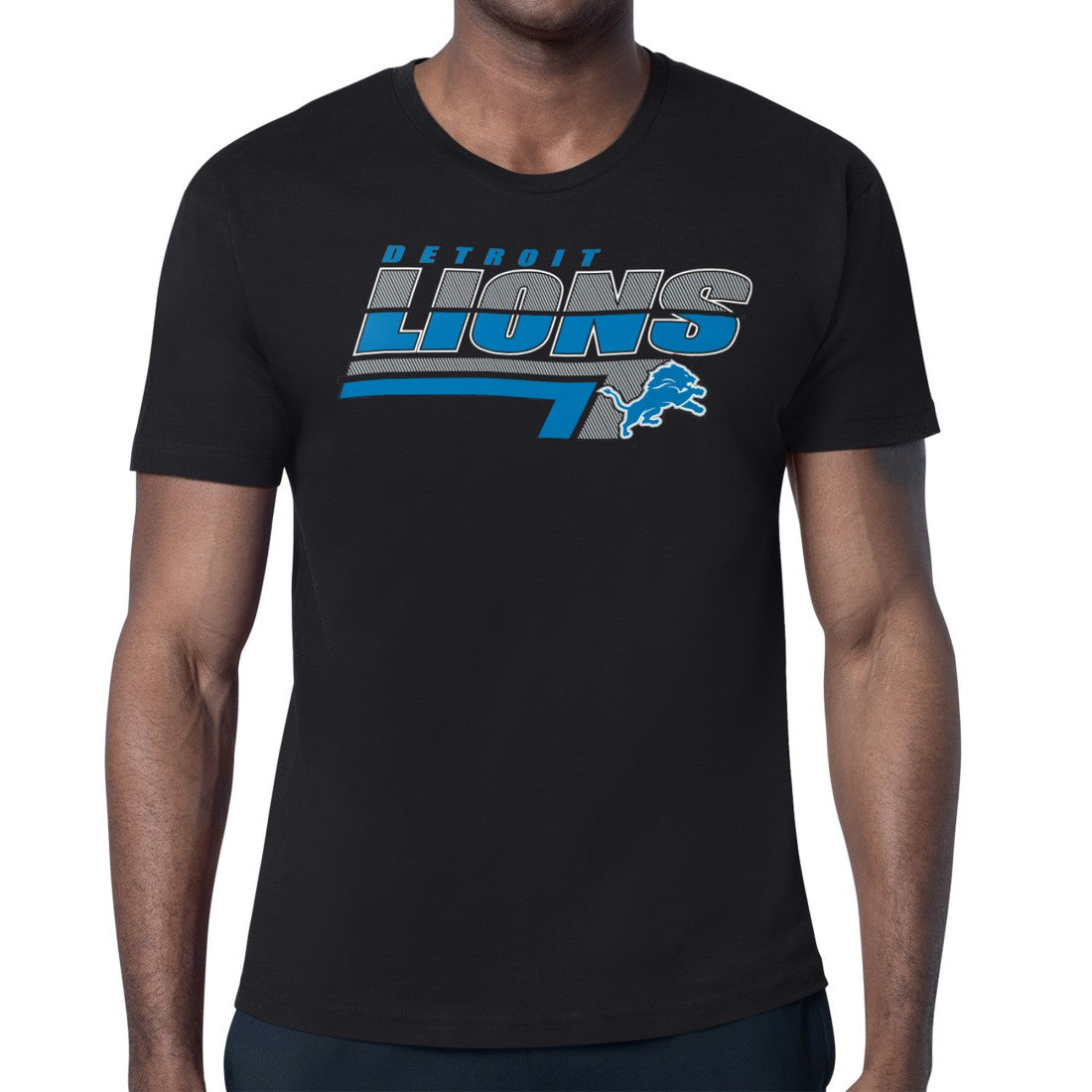Detroit Lions Starter Logo Push Graphic T-Shirt - Black - NFL