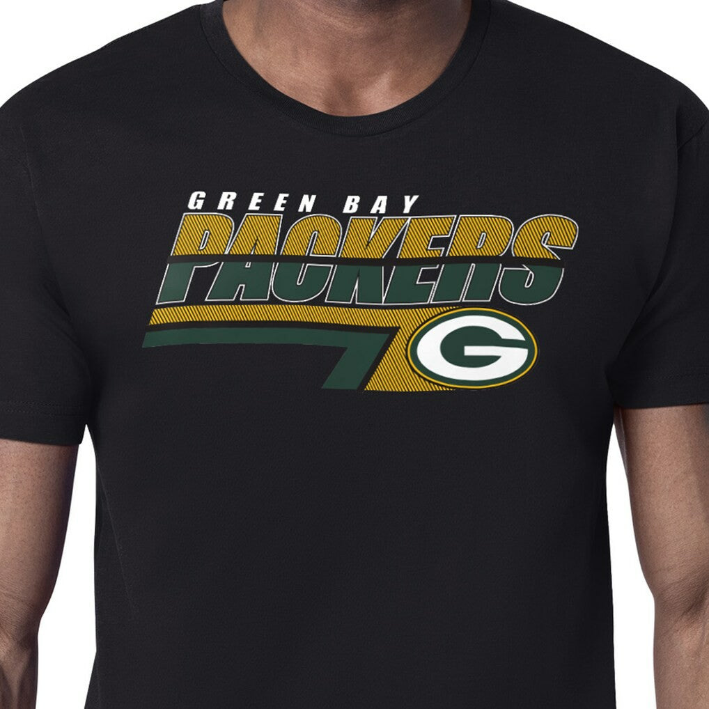 Green Bay Packers Starter Logo Push Graphic T-Shirt - Black - NFL