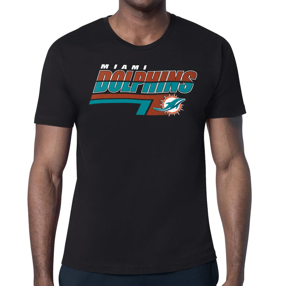 Miami Dolphins Starter Logo Push Graphic T-Shirt - Black - NFL