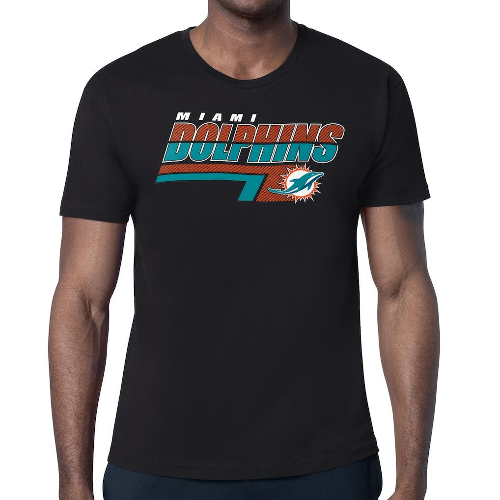 Miami Dolphins Starter Logo Push Graphic T-Shirt - Black - NFL