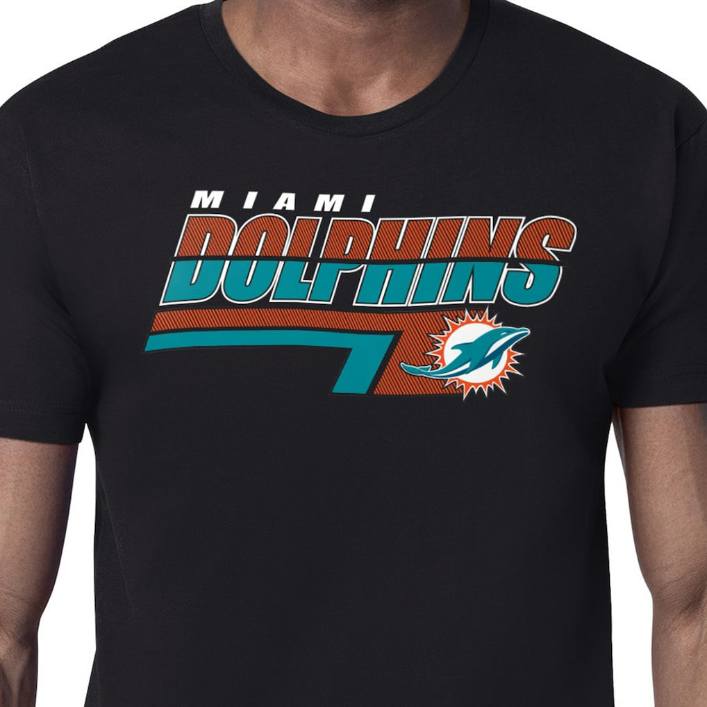 Miami Dolphins Starter Logo Push Graphic T-Shirt - Black - NFL
