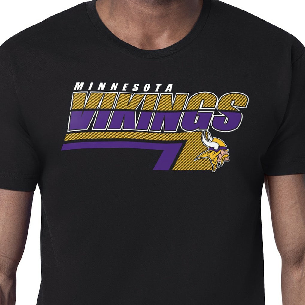 Minnesota Vikings Starter Logo Push Graphic T-Shirt - Black - NFL