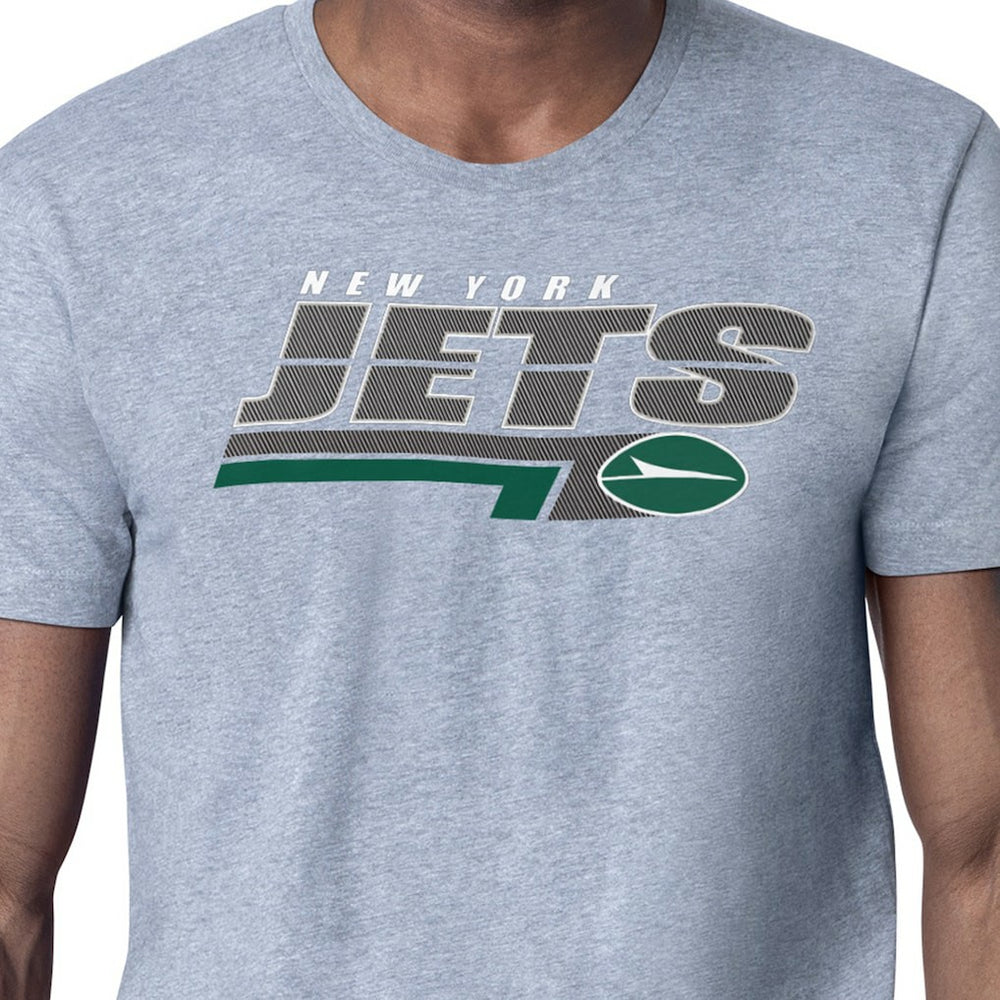 New York Jets Starter Logo Push Graphic T-Shirt - Heather Gray - NFL