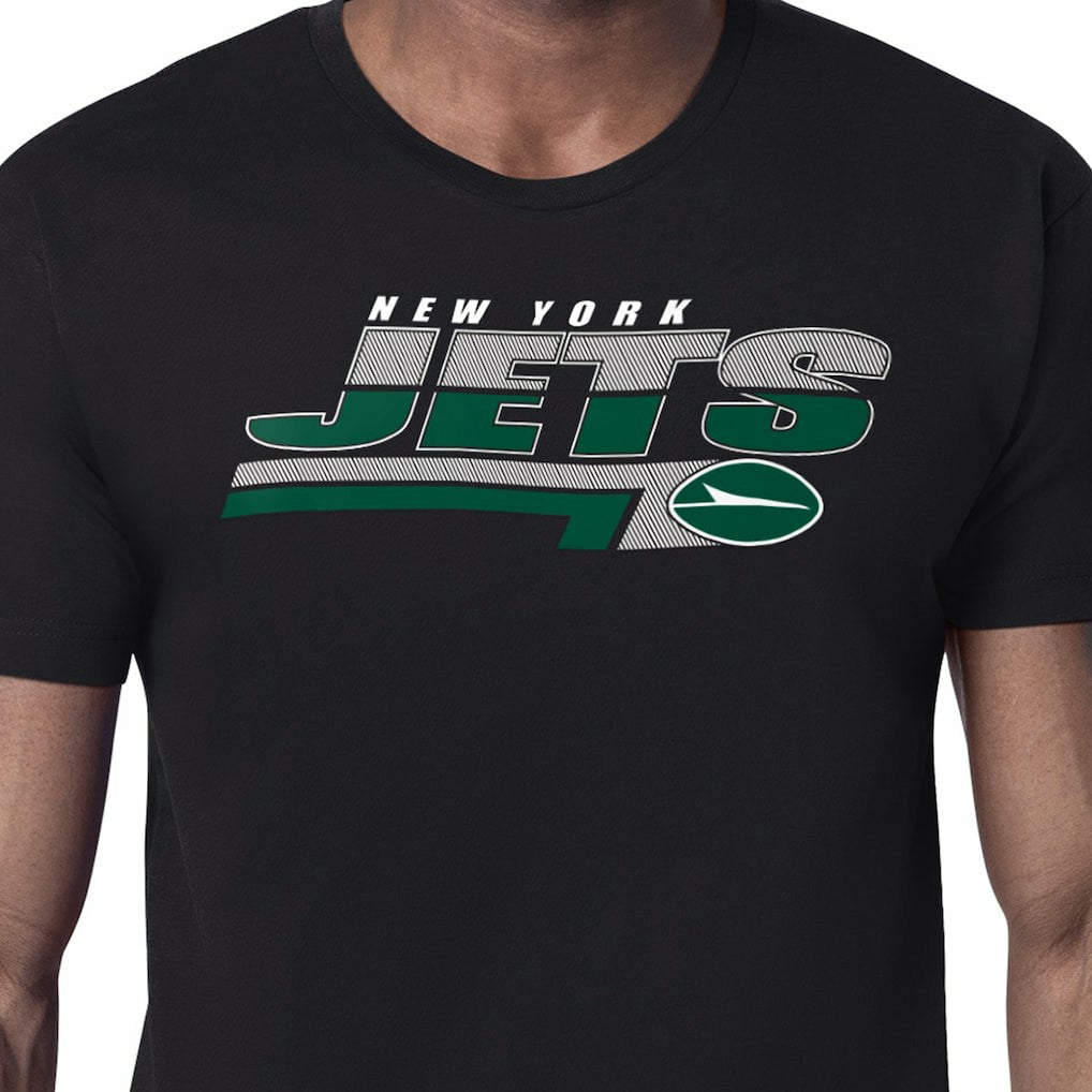 New York Jets Starter Logo Push Graphic T-Shirt - Black - NFL