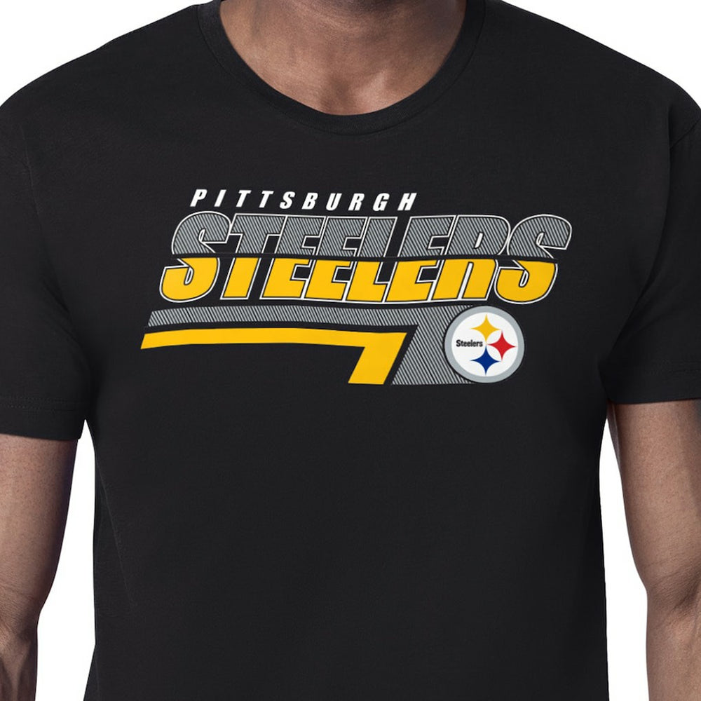 Pittsburgh Steelers Starter Logo Push Graphic T-Shirt - Black - NFL