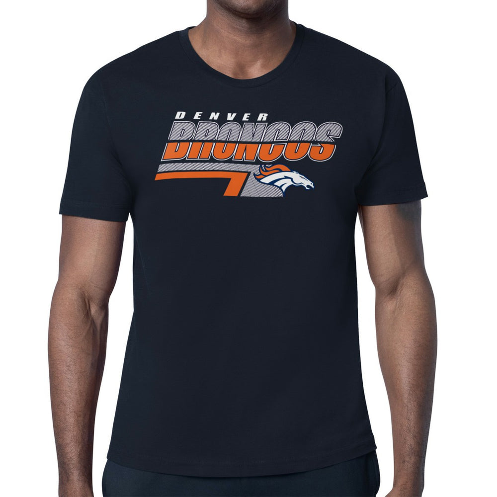 Denver Broncos Starter Logo Push Graphic T-Shirt - Navy - NFL