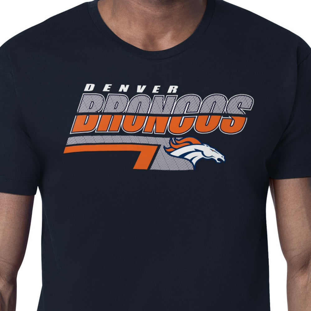 Denver Broncos Starter Logo Push Graphic T-Shirt - Navy - NFL