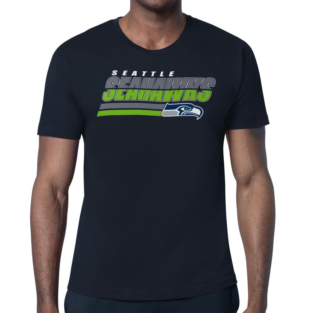 Seattle Seahawks Starter Logo Push Graphic T-Shirt - College Navy - NFL