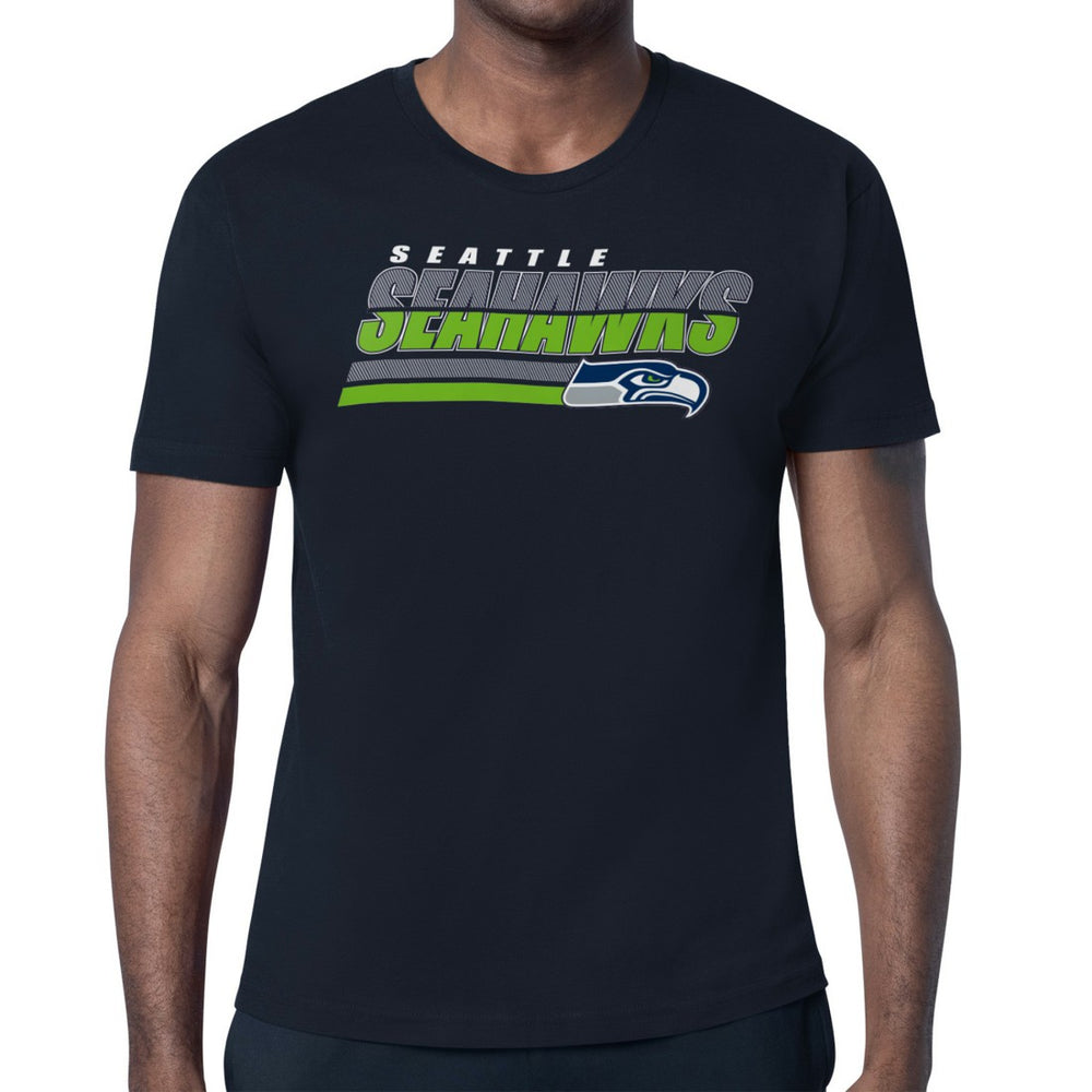 Seattle Seahawks Starter Logo Push Graphic T-Shirt - College Navy - NFL