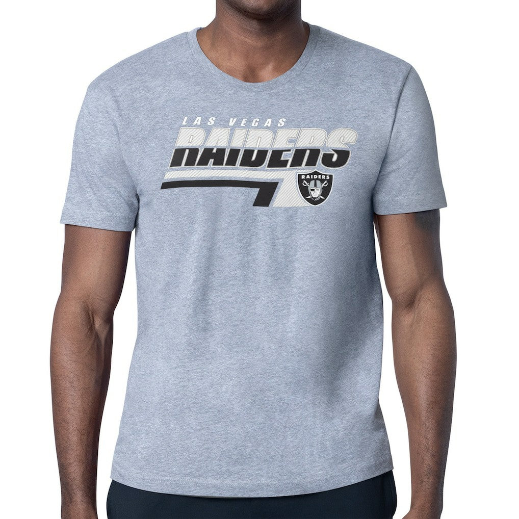 Las Vegas Raiders Starter Logo Push Graphic T-Shirt - Heather Gray - NFL