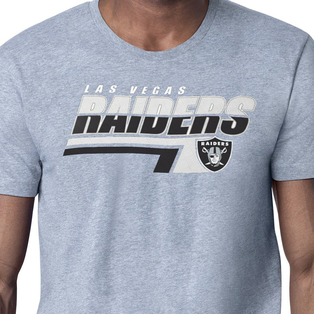 Las Vegas Raiders Starter Logo Push Graphic T-Shirt - Heather Gray - NFL