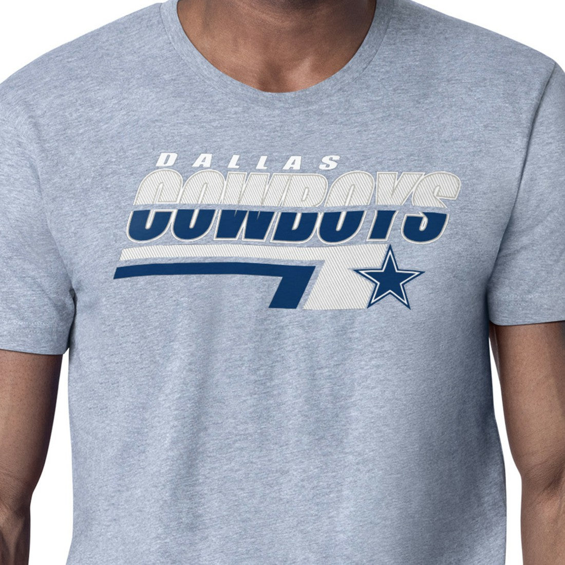 Dallas Cowboys Starter Logo Push Graphic T-Shirt - Heather Gray - NFL