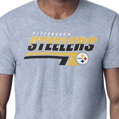 Pittsburgh Steelers Starter Logo Push Graphic T-Shirt - Heather Gray - NFL
