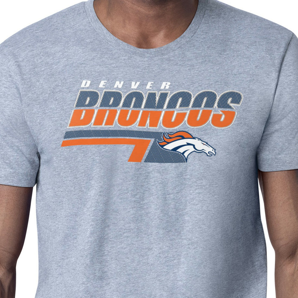 Denver Broncos Starter Logo Push Graphic T-Shirt - Heather Gray - NFL